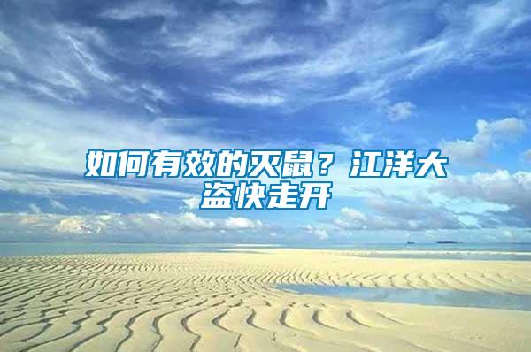 如何有效的滅鼠？江洋大盜快走開(kāi)