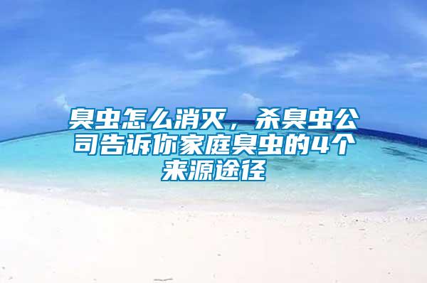 臭蟲怎么消滅，殺臭蟲公司告訴你家庭臭蟲的4個(gè)來源途徑