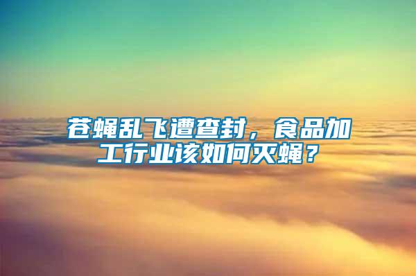 蒼蠅亂飛遭查封，食品加工行業該如何滅蠅？