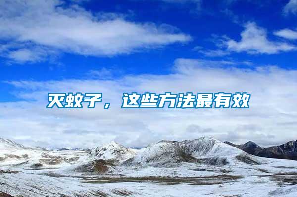 滅蚊子，這些方法最有效