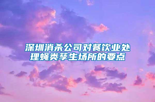 深圳消殺公司對(duì)餐飲業(yè)處理蠅類(lèi)孳生場(chǎng)所的要點(diǎn)