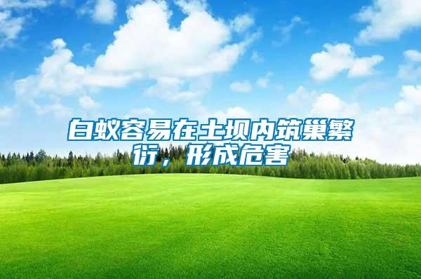白蟻容易在土壩內筑巢繁衍，形成危害