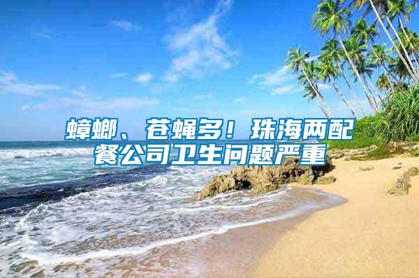 蟑螂、蒼蠅多！珠海兩配餐公司衛(wèi)生問題嚴(yán)重