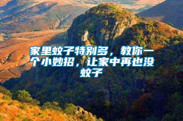 家里蚊子特別多，教你一個(gè)小妙招，讓家中再也沒(méi)蚊子