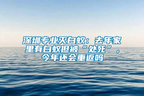 深圳專業(yè)滅白蟻：去年家里有白蟻但被“處死”，今年還會(huì)重返嗎