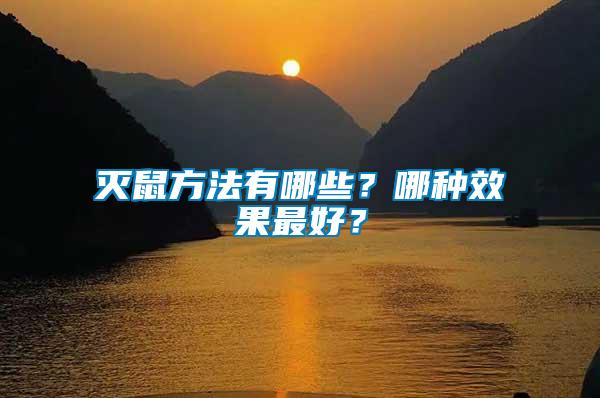 滅鼠方法有哪些？哪種效果最好？