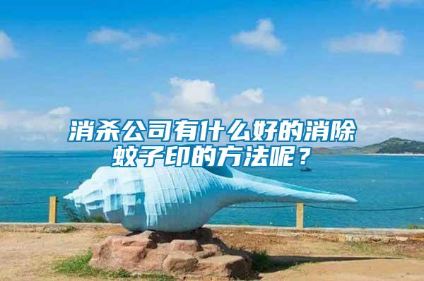 消殺公司有什么好的消除蚊子印的方法呢？