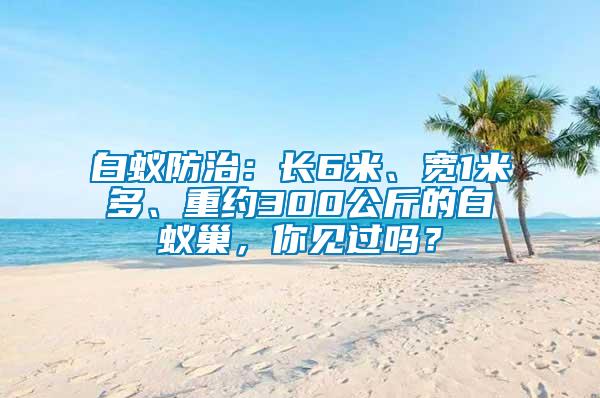 白蟻防治：長6米、寬1米多、重約300公斤的白蟻巢，你見過嗎？