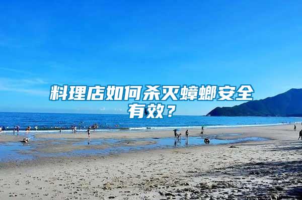 料理店如何殺滅蟑螂安全有效？
