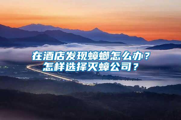 在酒店發現蟑螂怎么辦？怎樣選擇滅蟑公司？