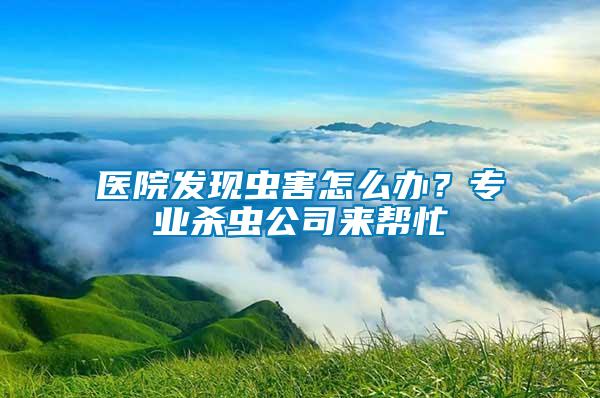 醫院發現蟲害怎么辦？專業殺蟲公司來幫忙