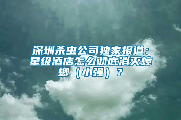 深圳殺蟲(chóng)公司獨(dú)家報(bào)道：星級(jí)酒店怎么徹底消滅蟑螂（小強(qiáng)）？