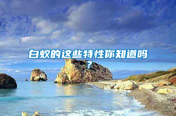 白蟻的這些特性你知道嗎？