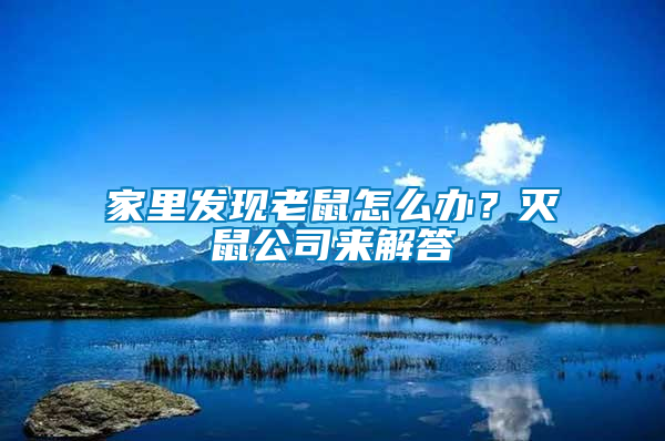 家里發現老鼠怎么辦？滅鼠公司來解答