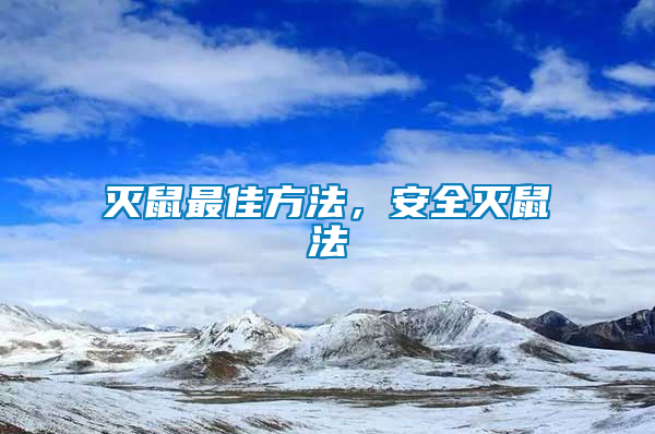 滅鼠最佳方法，安全滅鼠法