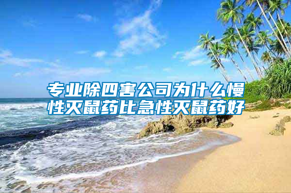 專(zhuān)業(yè)除四害公司為什么慢性滅鼠藥比急性滅鼠藥好